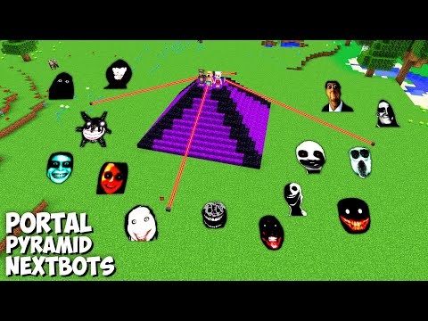 SURVIVAL PORTAL PYRAMID BASE VS JEFF THE KILLER 100 NEXTBOTS in Minecraft - Gameplay - Coffin Meme