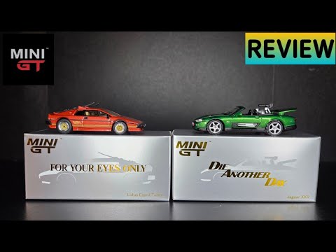 Feature Image thumbnail for the video blog Mini GT - James Bond Jaguar XKR & Lotus Esprit Turbo - REVIEW by  booster_diecast