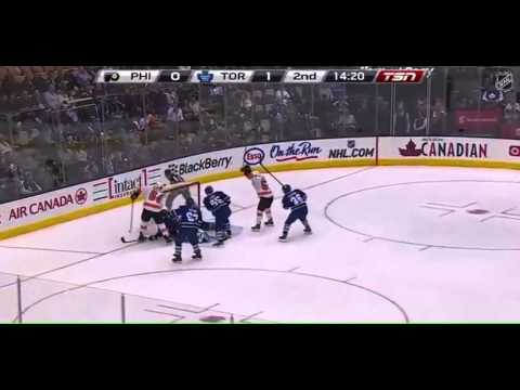Bernier makes huge save on his chest 09~23~2014