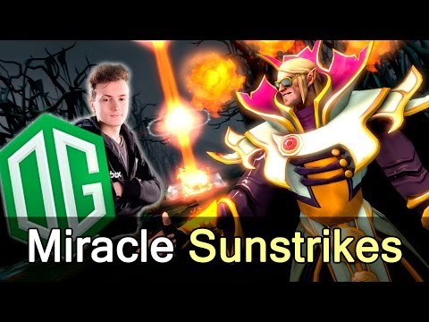 Miracle Invoker Sunstrikes compilation — Dota 2