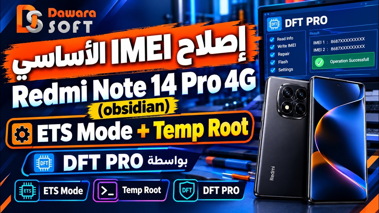 📱 إصلاح IMEI الأساسي لهاتف Redmi Note 14 Pro 4G – Obsidian باستخدام DFT PRO
