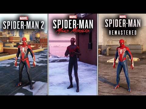 Spider-Man 2 vs Miles Morales vs Spider-Man 1 - Physics and Details Comparison (PS5)