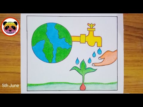 How to draw world environment day drawing /very easy world environment day drawing /nature drawing.