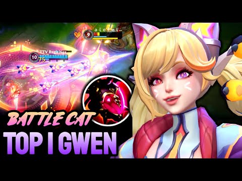 WILD RIFT BATTLE CAT GWEN - TOP 1 GWEN GAMEPLAY - CHALLENGER RANKED