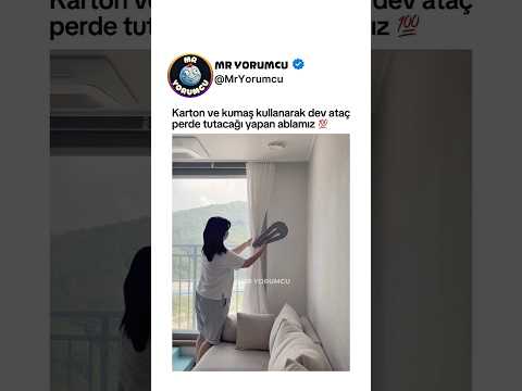 Karton ve kumaş kullanarak dev ataç perde tutacağı yapan ablamız