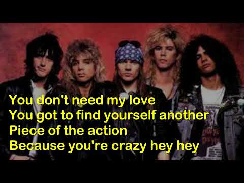 YOU'RE CRAZY (LYRICS) GUNS N ROSES - APPETITE FOR DESTRUCTION