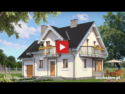 Projekt domu Smyk Alfa - archeton.pl - z poddaszem użytkowym 143,4 m2