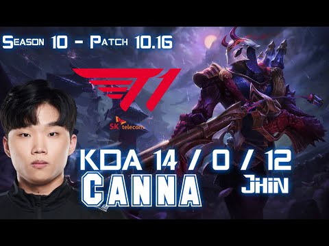 T1 Canna JHIN vs SENNA ADC - Patch 10.16 KR Ranked