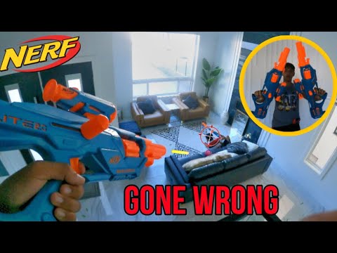 Crazy INDOOR Nerf War *1V1*