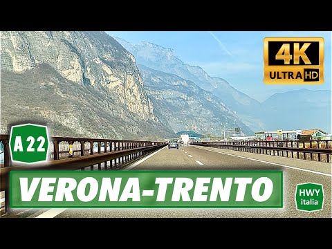 4K - A22 Brenner Motorway | Verona - Trento | Real Time