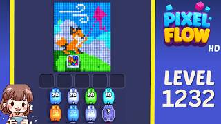 Pixel Flow Level 1232 Solution Walkthrough