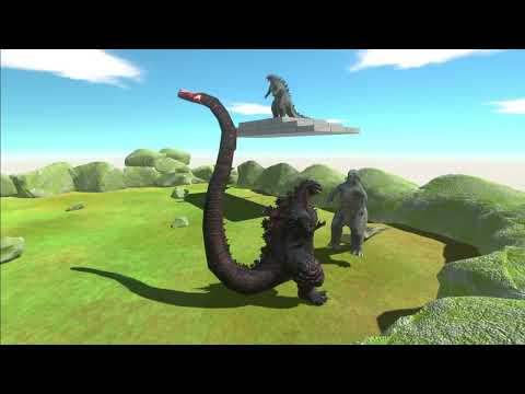 Godzilla 2014 Vs Shin Godzilla: Ultimate Showdown in Animal Revolt Battle Simulator Growing battle