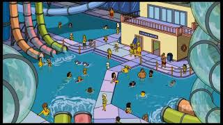 The simpsons go to an indoor swimming pool