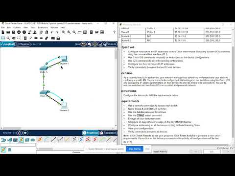 شرح تمرين باكت تريسر 2.9.1 Packet Tracer