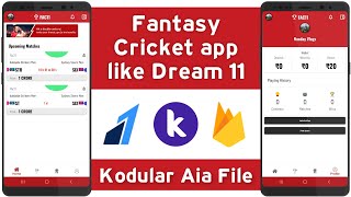 Create your own app like Dream 11 | Fantasy Cricket app aia file for Kodular