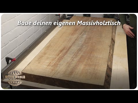 Massivholztisch aus Kernbuche mit Baumkante selber bauen