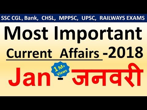 Current affairs : January 2018 | Important current affairs 2018 |  latest current affairs Quiz