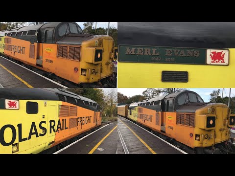 *COLAS TRACTOR* Class 37 No.37099 arriving & departing Yeovil Pen Mill on the test train 31/10/2020.