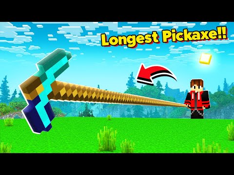 Minecraft, But I Can Craft WORLD'S LONGEST PICKAXE....