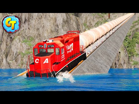 Trains Accidents 😱 Train VS Water Accidents Collisions #2 | BeamNG Drive