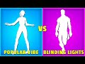 Popular Vibe VS Blinding Lights in Fortnite Emotes Battle! (The Weeknd)