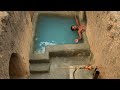 Build a Cool Shower Underground Swimming Pool & Mini Water Slide by Primitive Tools