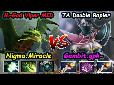 Nigma Miracle [Viper] MIDLANE vs Gambit.gpk- [Templar] Double Rapier Dota2 7.23 pro Gameplay