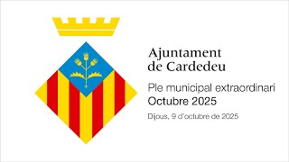 PLE MUNICIPAL EXTRAORDINARI OCTUBRE 2025 | Dijous, 9 d'octubre de 2025