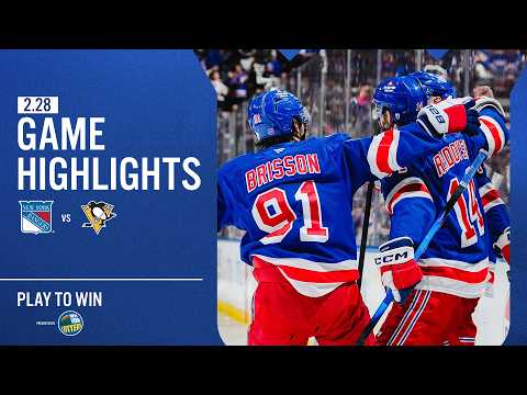 GAME HIGHLIGHTS | 2025-26: New York Rangers vs Pittsburgh Penguins (2/28/26)