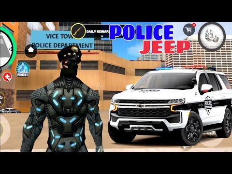 Police Jeep In Vice Town Police Department Garage | POLICE OFFICER | ROPE HERO VICE TOWN RB X GAMING