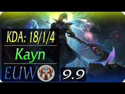 Kayn JG EUW Replay | KDA: 18/1/4 | Season 9 | Patch 9.8