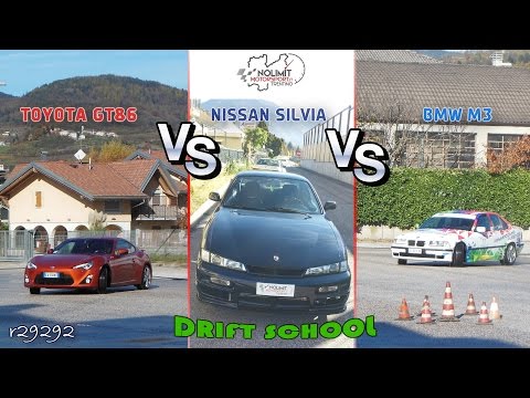 Toyota GT86 vs BMW M3 E36 vs Nissan Silvia - Drift School