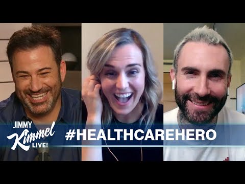 Jimmy Kimmel & Adam Levine Surprise Nurse from Connecticut