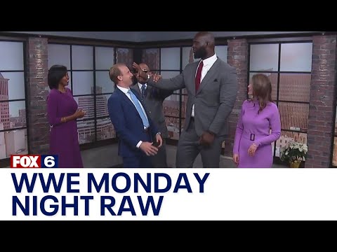 WWE's Omos and MVP have some fun with the FOX6 WakeUp News team | FOX6 News Milwaukee