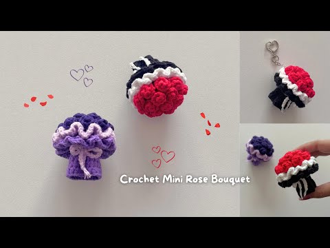 Mini Rose Bouquet Crochet Tutorial 🌹 | Quick & Easy Gift Idea for Valentine's Day💝