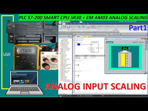 PLC S7-200 SMART CPU SR30 & EM AM03 Analog scaling full creation step by step part1