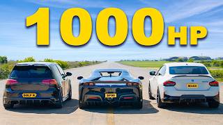 [carwow] Ferrari SF90 v 1,000hp Golf R & BMW M240i: DRAG RACE