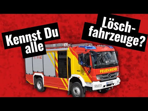 All 9 German fire engine types (fire brigade DIN 14530: KLF, TSF, TSF-W, MLF, LF, HLF, LF 20 KatS)