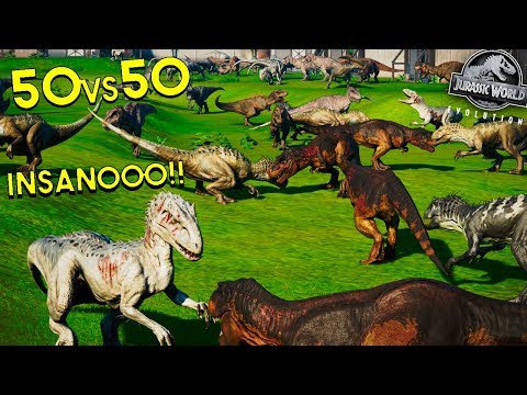 50 Indominus Rex vs 50 Tiranossauros T-REX | Jurassic World Evolution | B. Jurássica [#25] | (PT/BR)