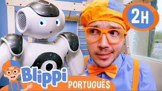 Vamos Jogar Esconde-Esconde com um Robô? 🤖 2 HORAS DO BLIPPI! 🟠 Vídeos Educativos para Crianças