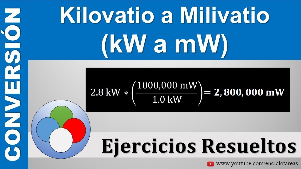 Kilovatio a Milivatio (kW a mW)