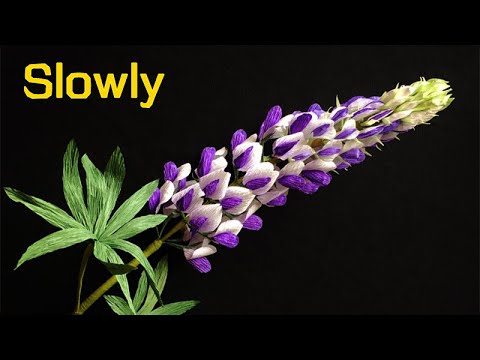 ABC TV | How To Make Lupinus Paper Flower From Crepe Paper (Slowly) - Craft Tutorial