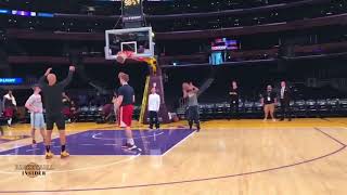 Lakers LeBron DOESN'T MISS! (LA shootaround footage)