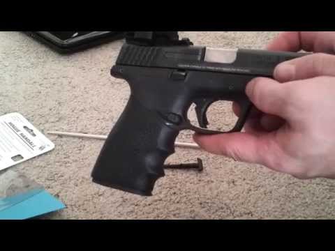 Hogue Grips:  Handall Grip Sleeve Install on M\u0026P9mm