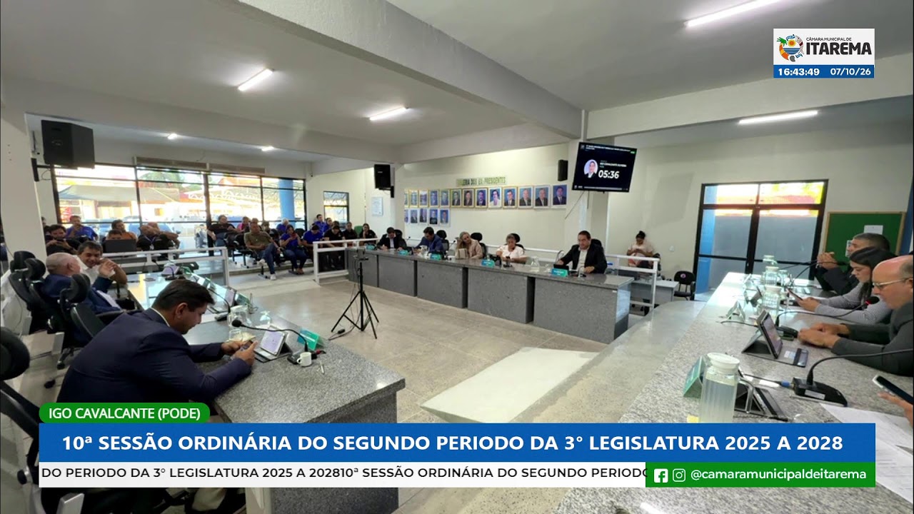 10ª SESSÃO ORDINÁRIA DO SEGUNDO PERIODO DA 3° LEGISLATURA 2025 A 2028