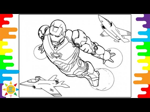 IRON MAN Coloring Pages,Flying Iron Man Coloring Page, Avengers Coloring Page, Marvel Coloring Pages
