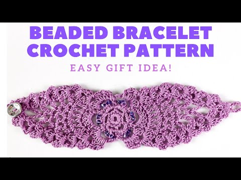 Amy Beaded Cuff Bracelet Crochet Pattern Easy Gift Idea