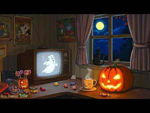 vintage 1940's halloween ambience with classic oldies music playing in another room | relax & unwind