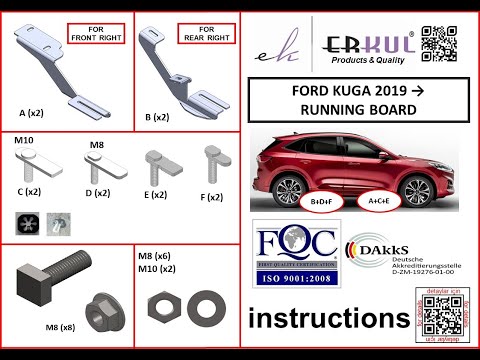 ford kuga 2019+ running boards installation / yan basamak montajı