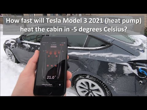 How fast will Tesla Model 3 2021 (heat pump) heat the cabin in minus 5 degrees Celsius?